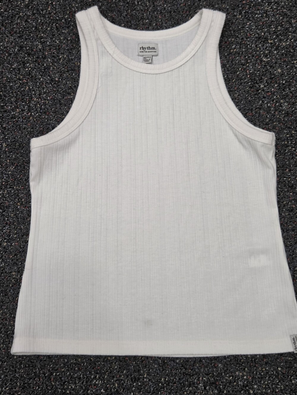 Rhythm White Ribbed Tank Top Womans Size L